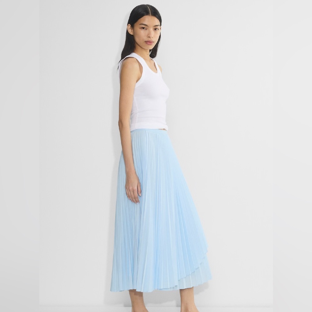 ALL CLOTHING- SKIRTS- LADDER POPLIN SKIRT POPLIN PLEATED MAXI SKIRT - Picture 8 of 16